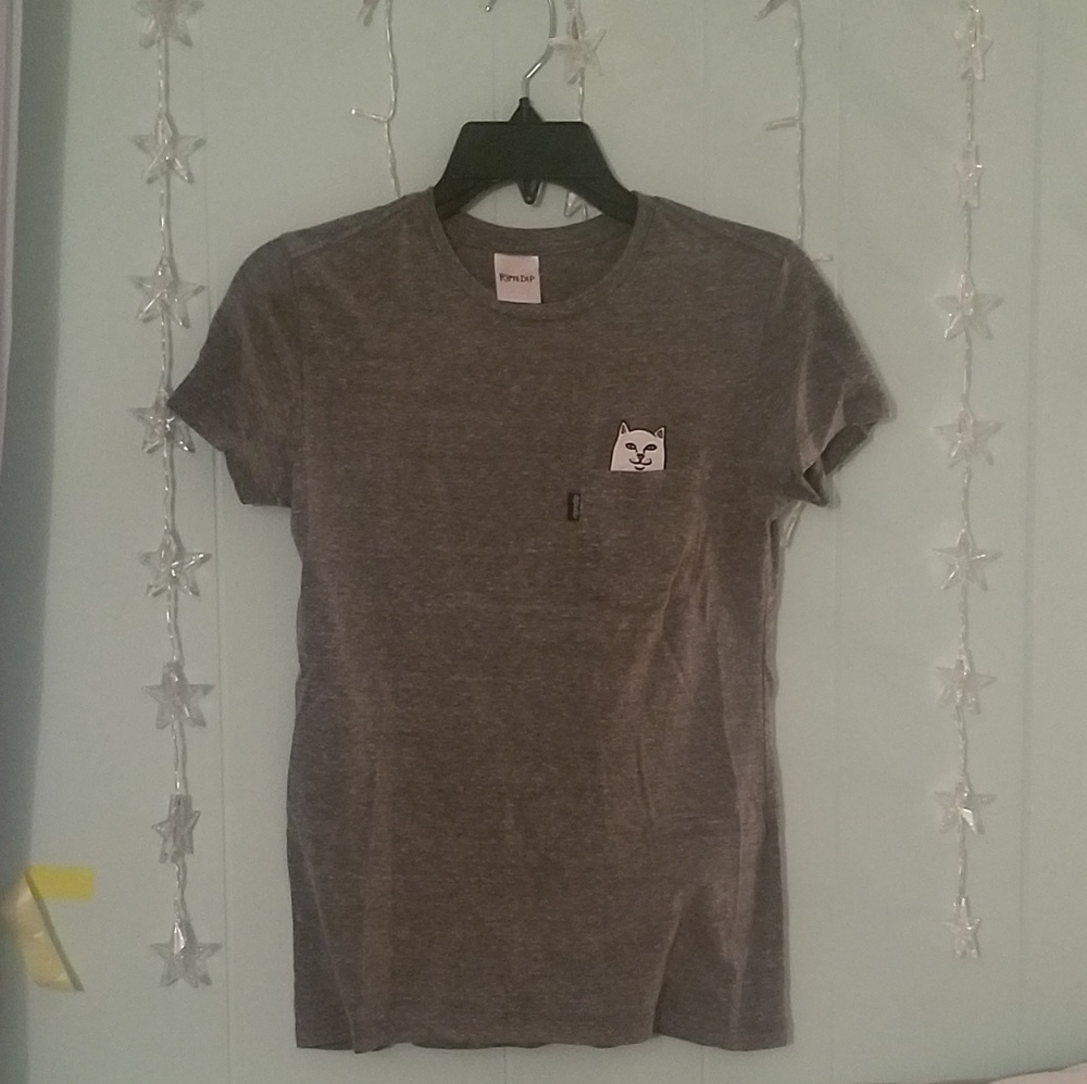 RipnDip Nermal the Cat Heather Gray Pocket Tshirt